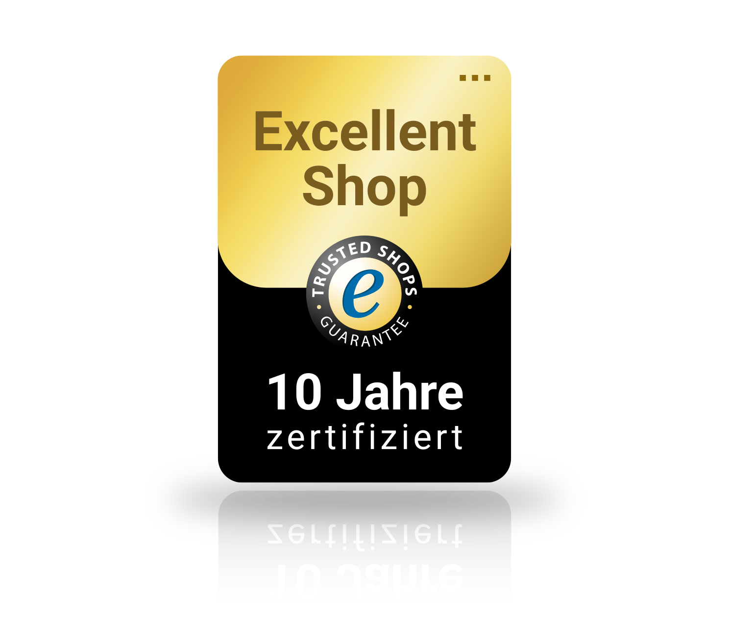 Das Trusted Shops Siegel zum Excellent Shop Award wird in einer Animation drehend gezeigt.