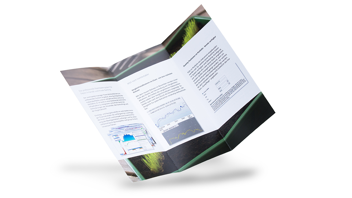 Merkmale eines Wickelfalz-Flyers